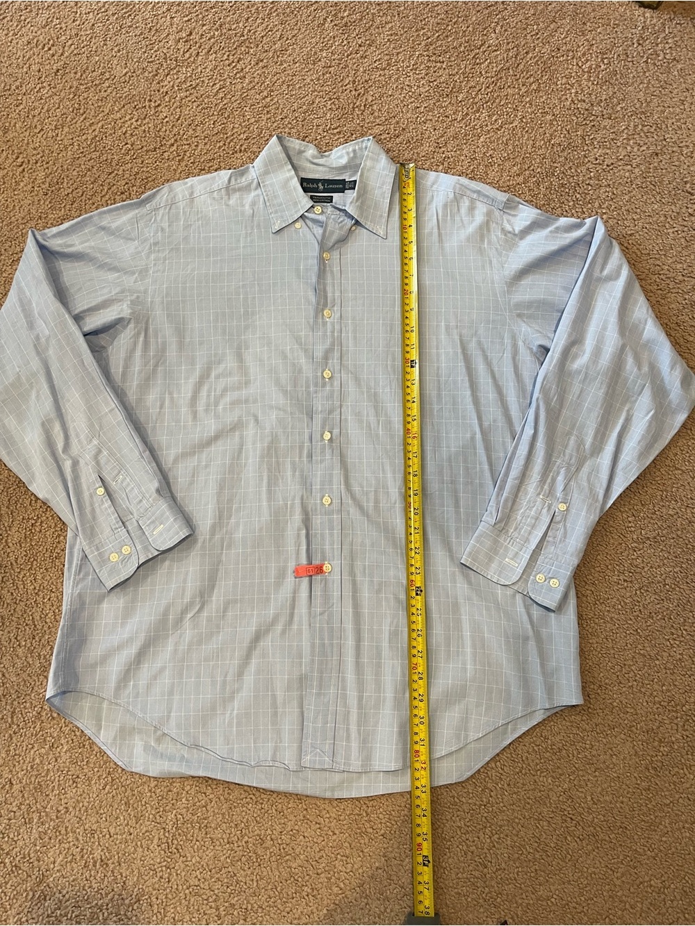 RALPH LAUREN Men's Yarmouth Plaid Dress Shirt Size 16 1/2  36/37 - Picture 4 of 9